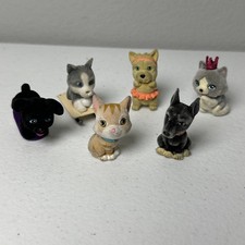 KITTY PUPPY IN MY POCKET Lot of 6 - Flocked Pets