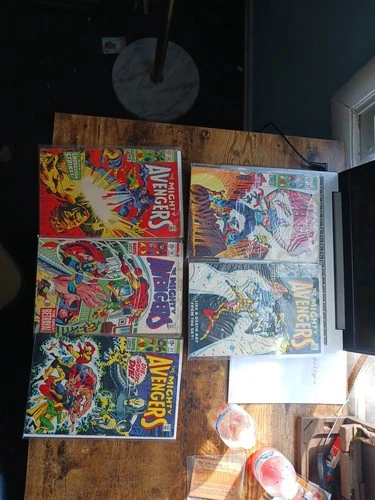 Lot Of 5 VINTAGE MARVEL COMIC Books.  Silver Age.  Thr Mighty Avengers. 62-67