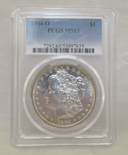 1904-O Morgan Dollar $1 PCGS Graded MS63 in Plastic Holder !