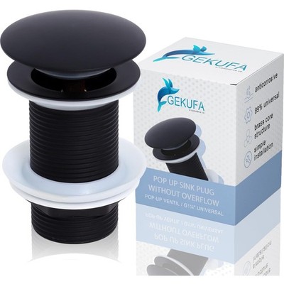 Universal Ablaufgarnitur Waschbecken Schwarz Pop Up Click Clack