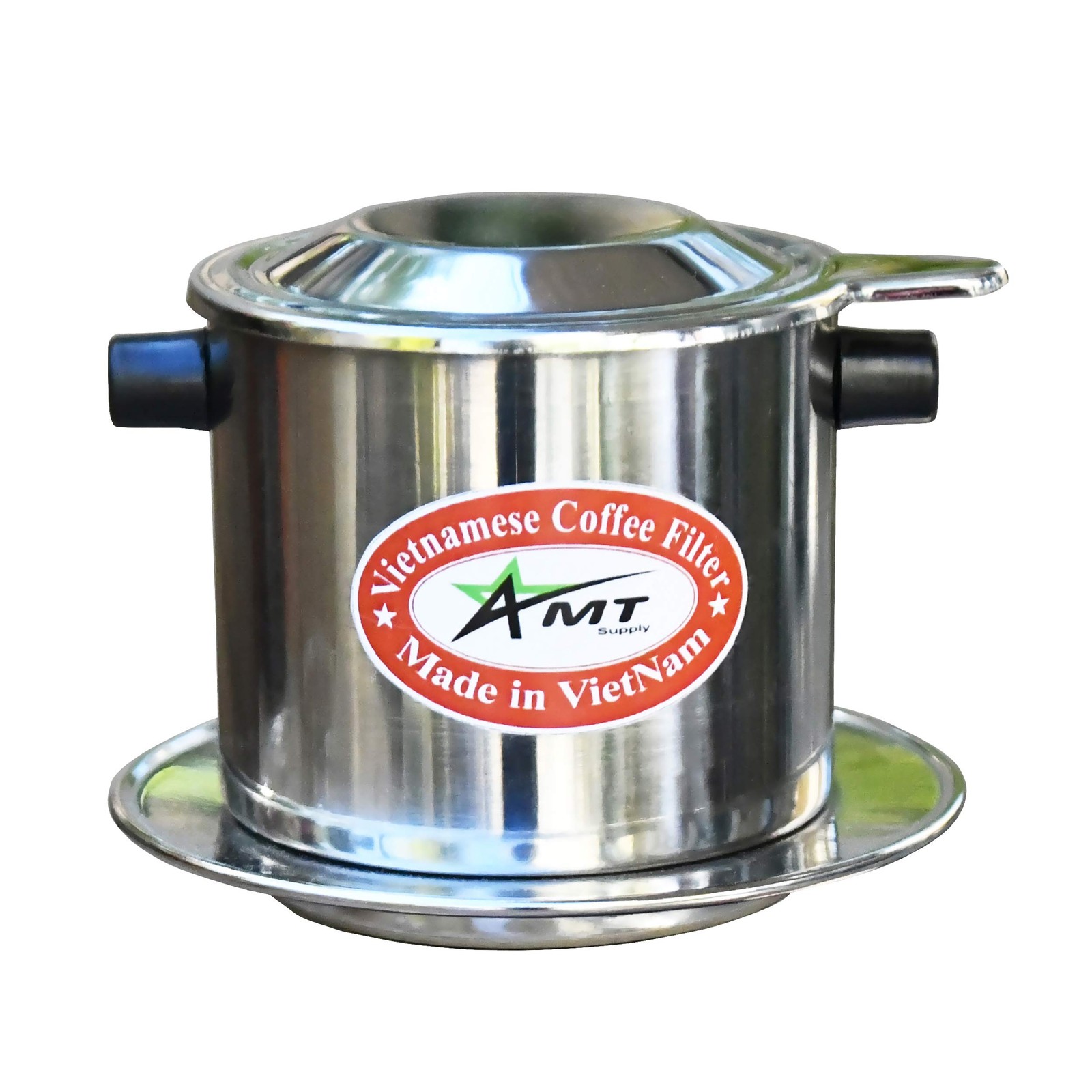 Amt 9Oz Vietnam Fin Coffee Filter With Cork And Screw-In Dripper For 2-3 Serving
