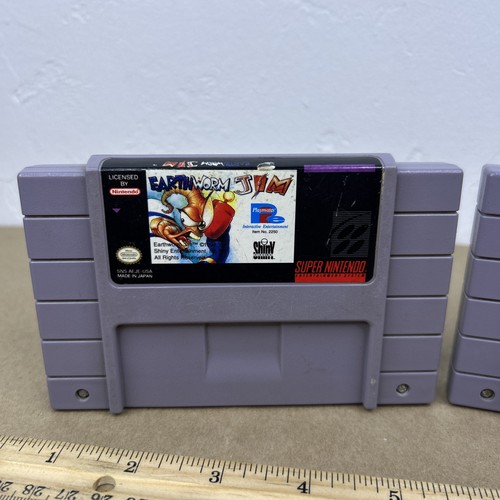 Earthworm Jim and Earthworm Jim 2 SNES Cartridge Video Game Super Nintendo Lot - Picture 2 of 19