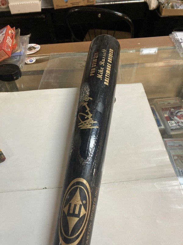 Easton Game Used/Signed Mike Russell Baltimore Orioles Bat Pro Stix 271 Cracked