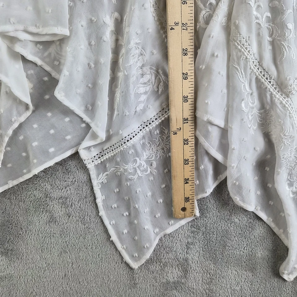 Vestido All Saints Dawn 4 Blanco Bordado Asimétrico Spitalfields Transparente Boho Foto 4 de 4