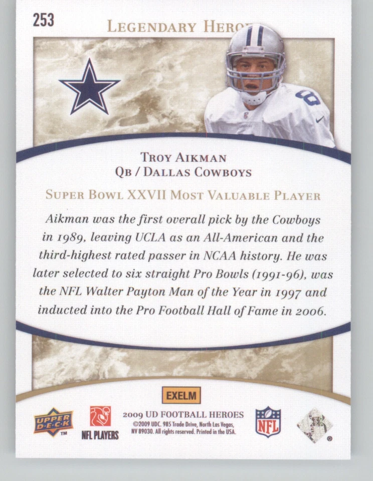 2009 Upper Deck Heroes #253 Troy Aikman - Image 2 of 2