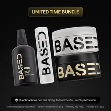 BASED Straight/Wavy Hair Styling Bundle | Texture Powder, Clay, Pomade, Sea Salt