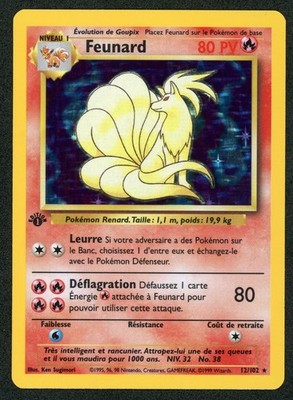 Pokemon 1st Edition Base Set (French) - Feunard (Ninetales) - Holo Rare - 12/102