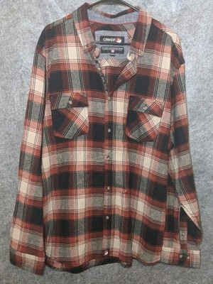 #ad #ad Canada Weather Gear Flannel Shirt Mens XXLarge Red Plaid Unlined Work Chore 2XL $29.97