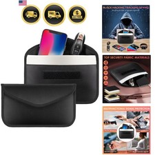 2 Pack Faraday Bags for Phone and Car Keys, Signal Blocking Key Pouch, Anti T...
