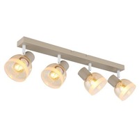 Deckenlampe Deckenleuchte Flurlampe Beige Spots Verstellbar 4-Flammig L 56 Cm