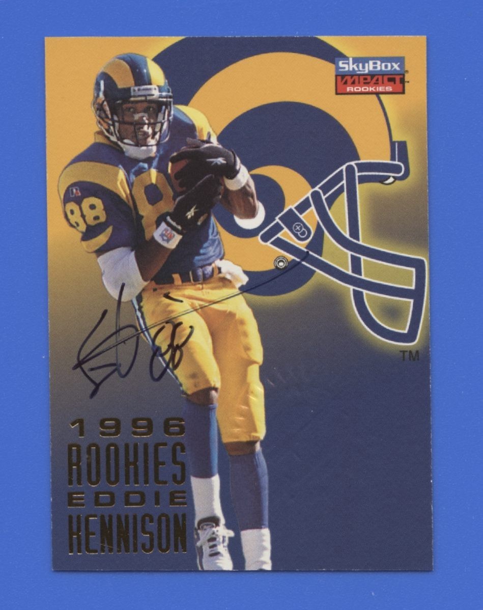 1996 Skybox Impact Eddie Kennison Auto RC St. Louis Rams Rookie Autograph #A5