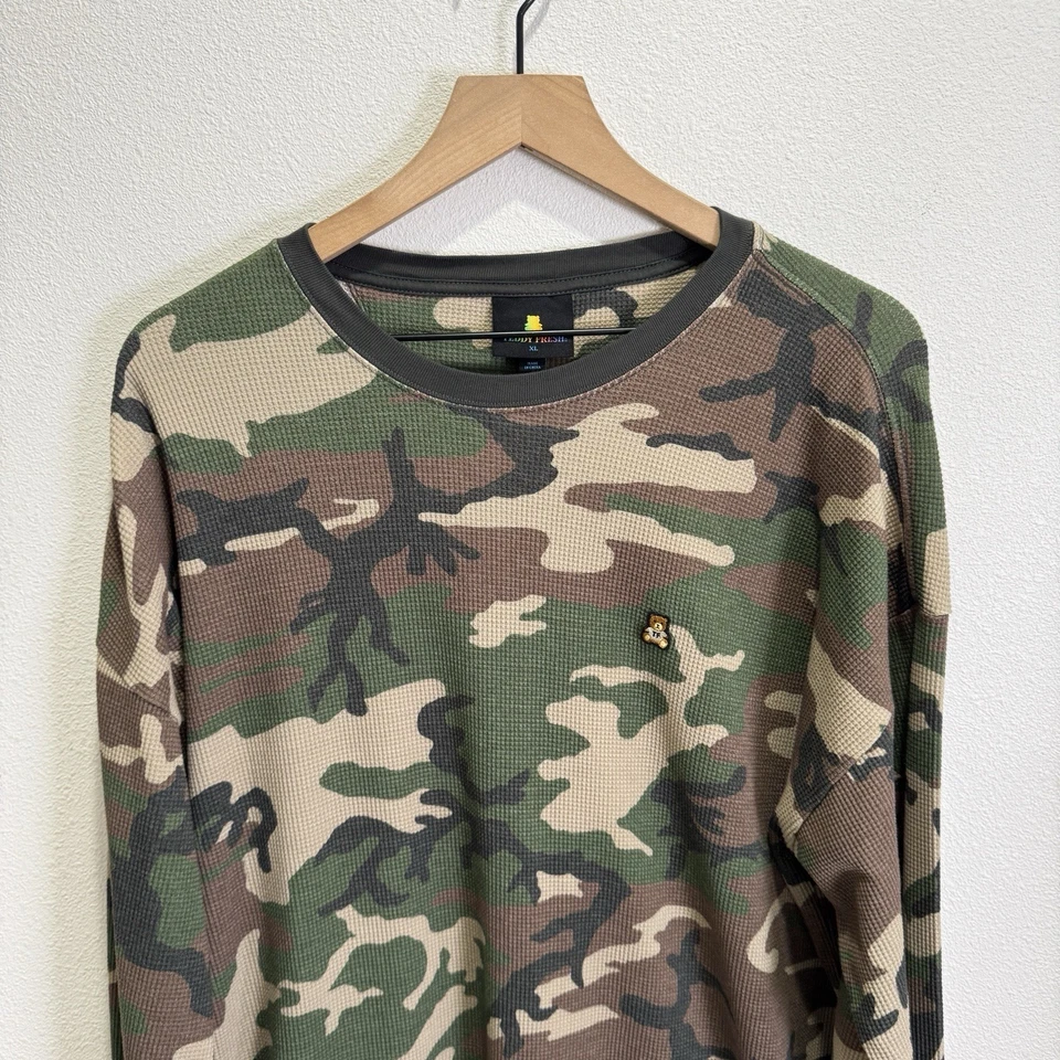 Camisa Teddy Fresh para Hombres XL Camuflaje Punto Waffle Térmico Cuello Redondo Suave Casual Foto 2 de 4