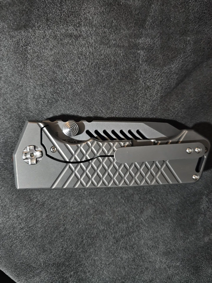 PMP Knife Alpha Beast GEN2 Magnacut Blade Grey Frag Titanium Handles ITALY - Image 2 of 4