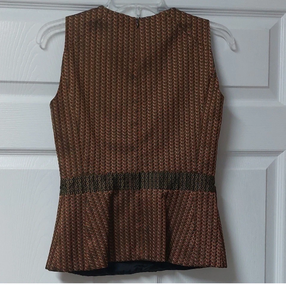 ETRO Runway Jaquard Top Size 40 Sleeveless Fall Colors - Image 3 of 4