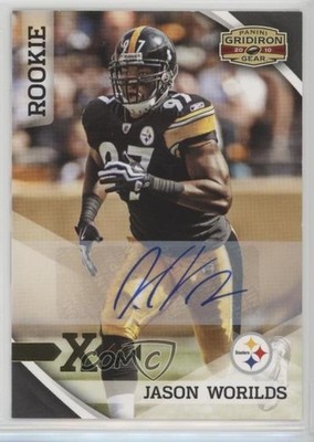 2010 Gridiron Gear Gold X's Signatures 10/299 Jason Worilds Rookie Auto RC s7f