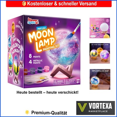 Kreatives Bastelset Metall Acryl Holz 13,5x12,7x12,7cm DIY Mondlampe Nachtlic...