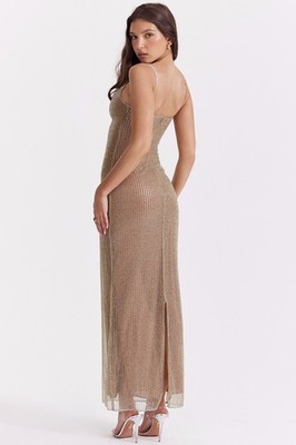cafe au lait beaded maxi dress BEIGE FLOWER BEADED MAXI DRESS | CULT MIA