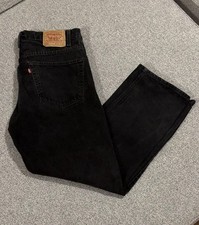 Vintage 1999 Levis 505 Jeans Mens 38x30 Black Faded Denim Made Mexico Straight