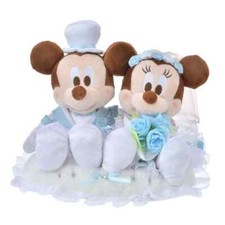 Japan Disney Store Limited Mickey Minnie Plush Toy Wedding Set Bride Groom