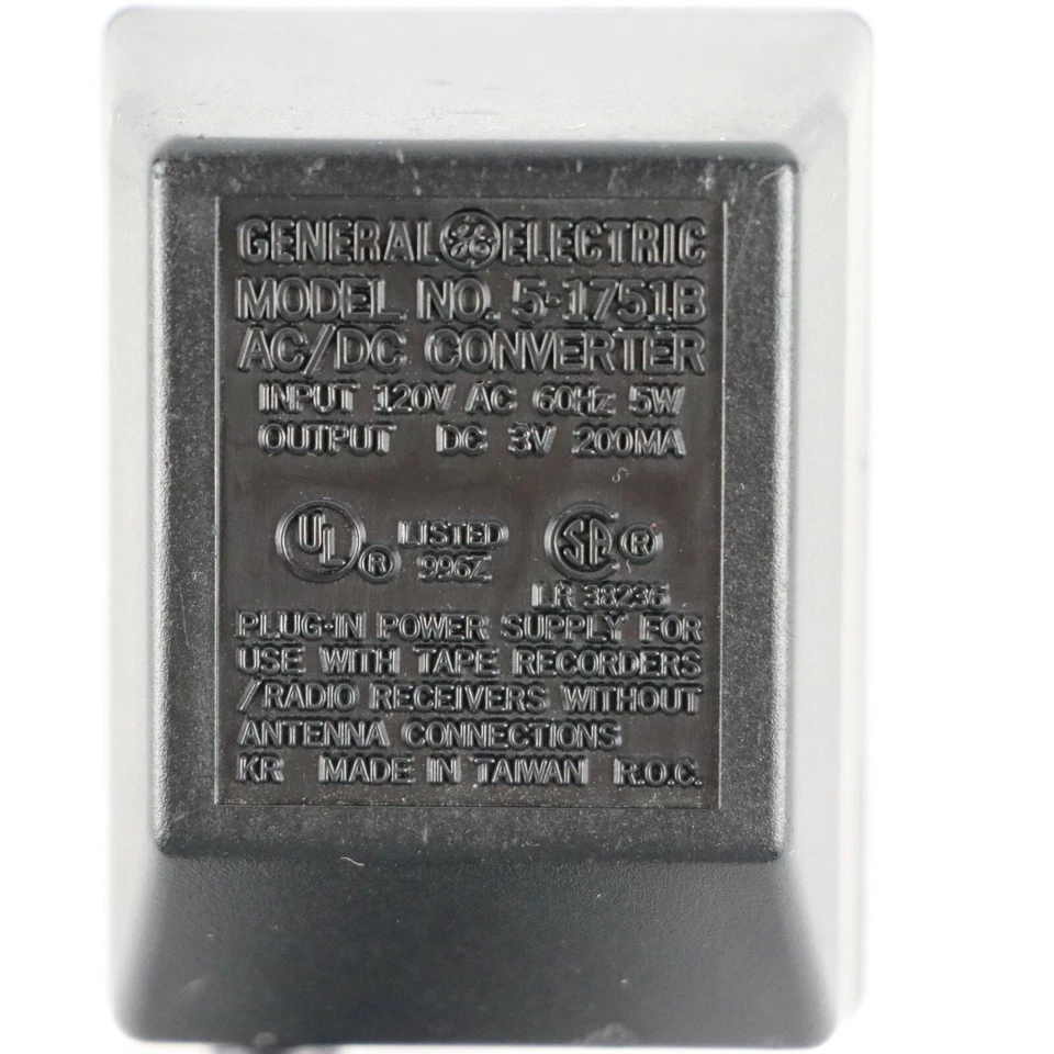 General Electric GE Model No. 5-1751B AC/DC Converter 3V 200MA - Image 2 of 4