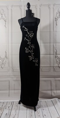 Vintage Y2K Velvet Goth Cutout Maxi Dress 11/12