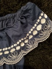 Embroidered Calypso St Barth's Dress for Target Women's Navy Blue Ruffle Small