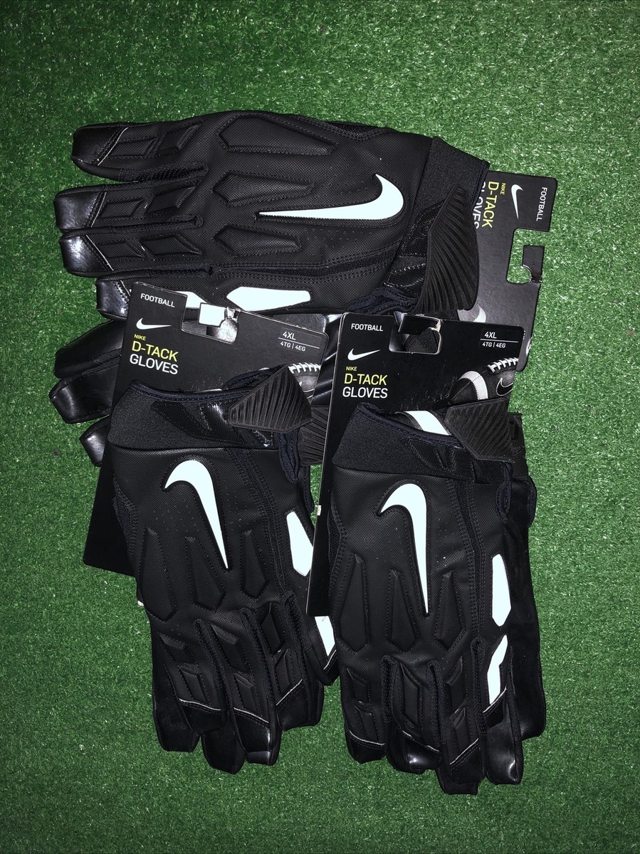 Nike D-Tack Football Lineman Gloves Black White Size 4XL PGF947-091 LOT  OF