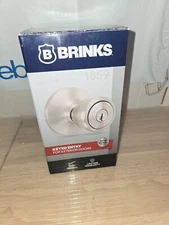 Brinks Keyed exterior entry Satin Nickel 2801-119 tulip New In Box 