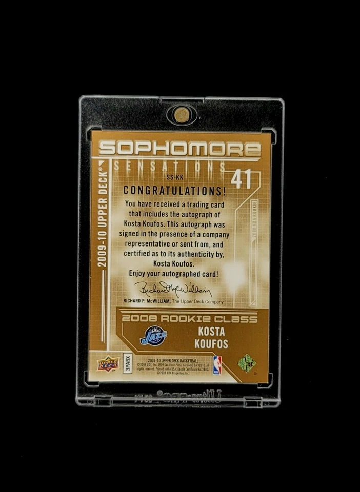 Kosta Koufos - 2009/10 Upper Deck Sophomore Sensations Auto Card #/199 #SS-KK - Image 2 of 3