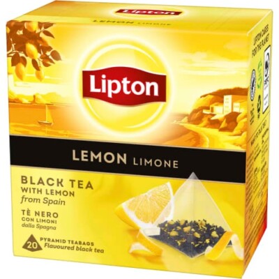Lipton Tea Limone Black Tea Lemon Schwarzer Tee Zitrone Frühstück 20 Teebeutel