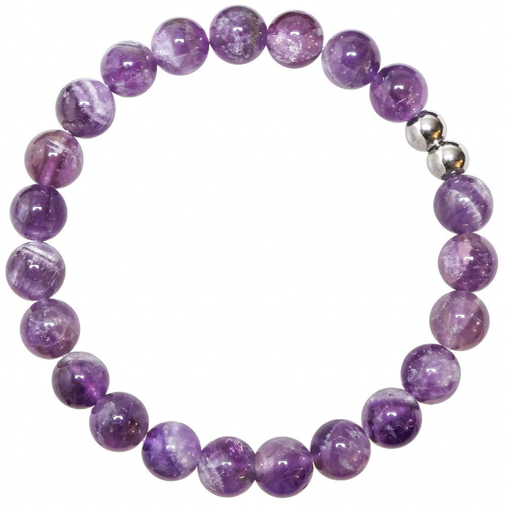 Bracelet améthyste chevrons 6mm idéal pour le yoga et le style de tous les jours
