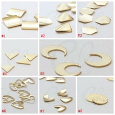 Solid Raw Brass No Hole Component-Crescent Link-Geometry-Moon-Heart -Star 4527C