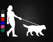 DOG WALKER WOMAN VINYL DECAL STICKER CAR/VAN/DOOR/WALL/WINDOW/LAPTOP/TABLET/HOME