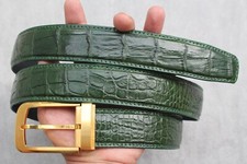 Green Genuine CROC Leather Skin Men's BELT - W 1.3 inch