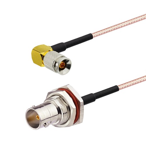 RG179 RF Coax BNC Female to DIN 1.0/2.3 Right Angle 75Ω HD SDI Vedio Cable 2M