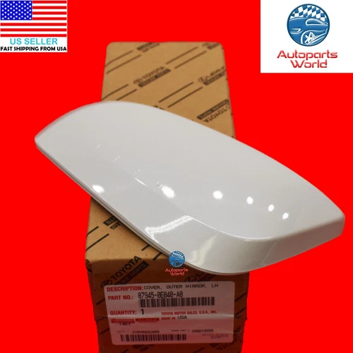 GENUINE TOYOTA 14-19 HIGHLANDER LEFT WHITE PEARL 070 MIRROR COVER 87945-0E040-A0