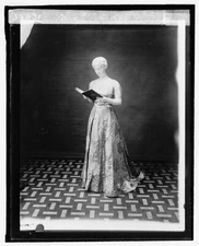 8" x 10" 1924 photo Mrs. Roosevelt inaugural dress