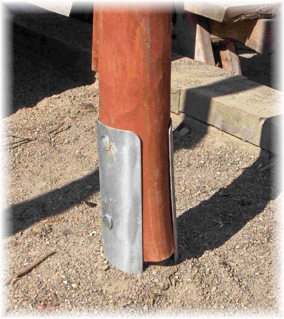 Loggyland Pfostenschuh Für Rundbalken – Galvanisierter Stahl, Für Holz-Durchmesser 14-16 Cm, Länge 90 Cm