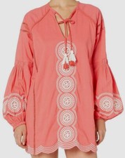 $120 Show Me Your Mumu Women's Red Embroidered Claudine Tunic Dress Size S