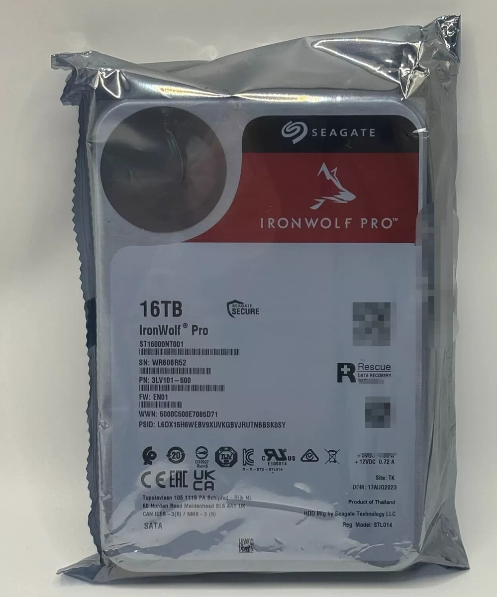 NEW ST16000NT001 Seagate IronWolf Pro 16TB 7200rpm 3.5 NEW ST16000NT001 Seagate IronWolf Pro 16TB 7200rpm 3.5
