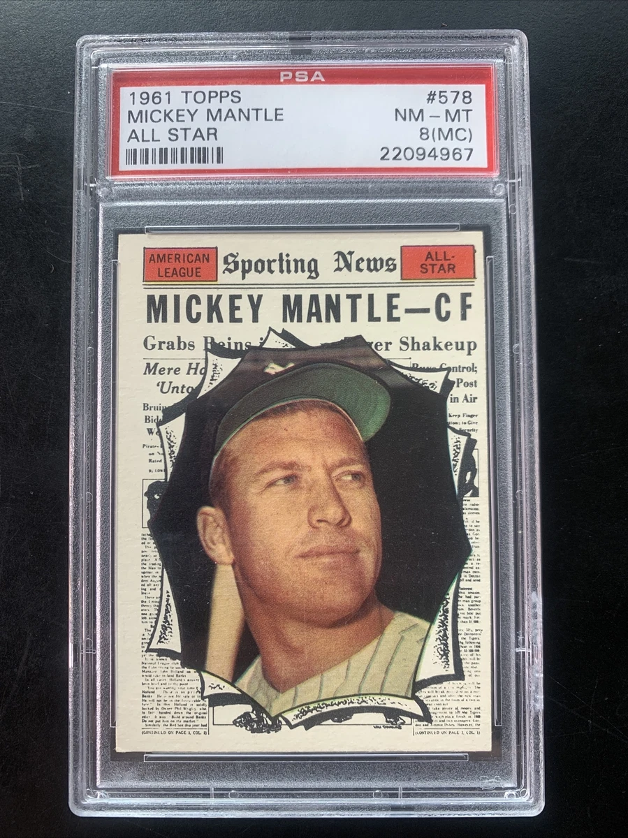 1961 Topps All Star # 578 Mickey Mantle PSA 8 (MC) New York Yankees Super  Sharp! | eBay