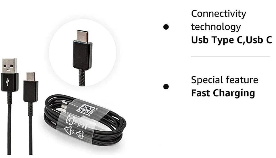 USB-C Fast Charger Lead For Mobile Phone/PS5/Series X Charging Cable 2.M Black - Image 2 of 4