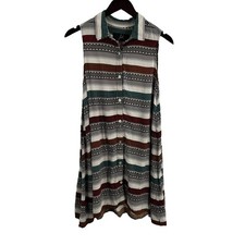Jack Sleeveless Shirt Dress Patterned Size Small
