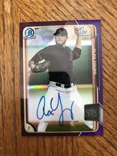 2015 Alex Young Bowman Chrome Draft Autograph Purple Refractor Rookie # 41/250
