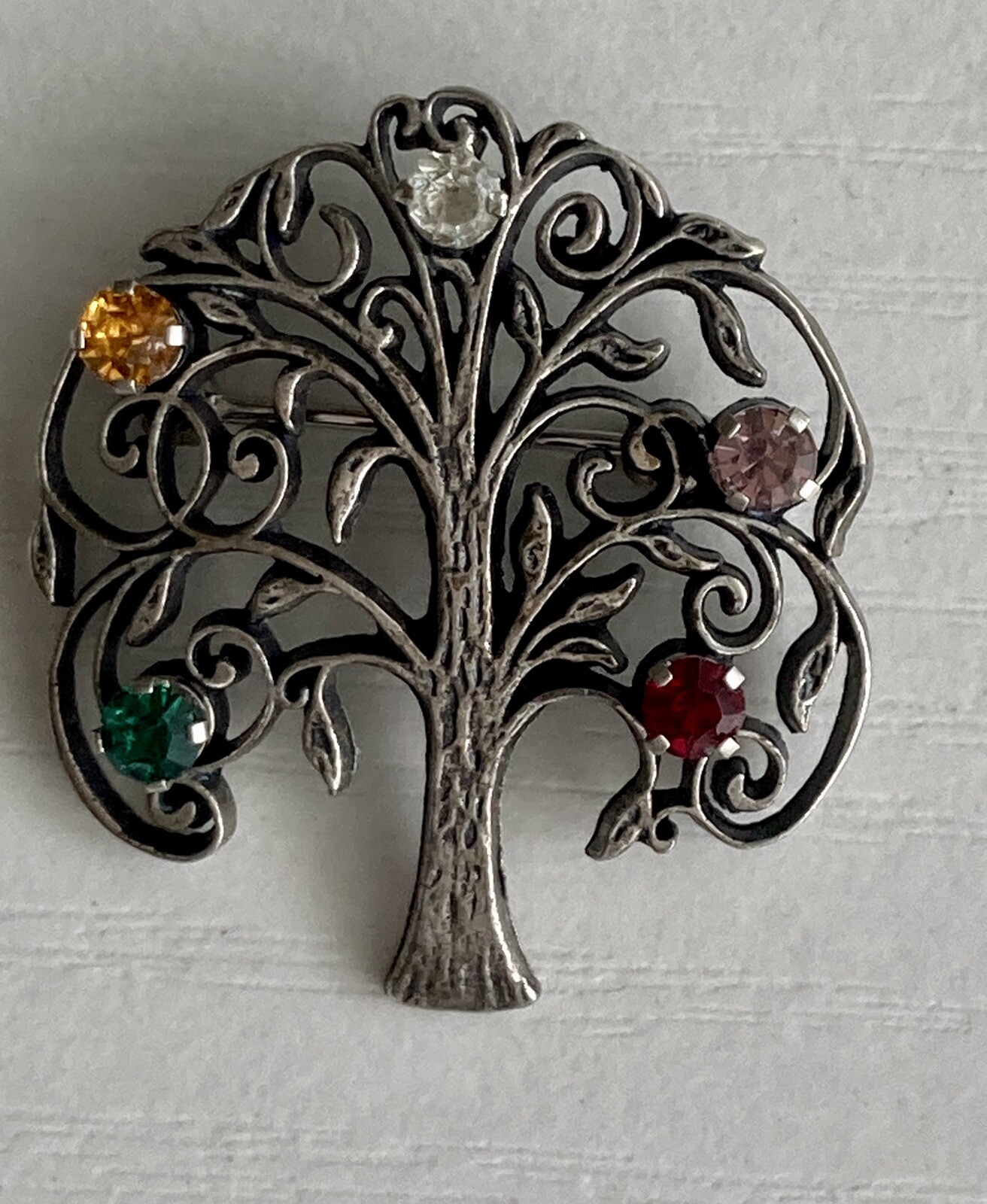 Anson Signed Sterling Silver 925 Multi Color Rhin… - image 4