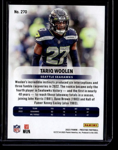 2023 Panini Prestige #270 Tariq Woolen Xtra Points Green #/199 - Picture 2 of 2