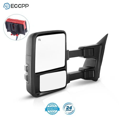 Driver Side Manual Tow Mirrors Smoke Signal For 08-16 Ford F250 F350 F450 F550