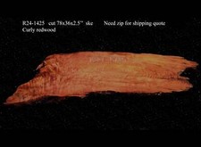 Curly Redwood  DIY Craft Wood  Desk  Redwood Slab  R24-1425