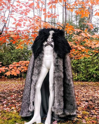 Cape met bont trim bruin voor middeleeuwse kostuums Viking Krijger heren cape