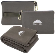 BlueHills Travel Blanket Pillow Compact Lightweight Airplane Gray 